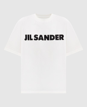 Jil Sander White straight-cut T-shirt with logo J02GC0140J20347