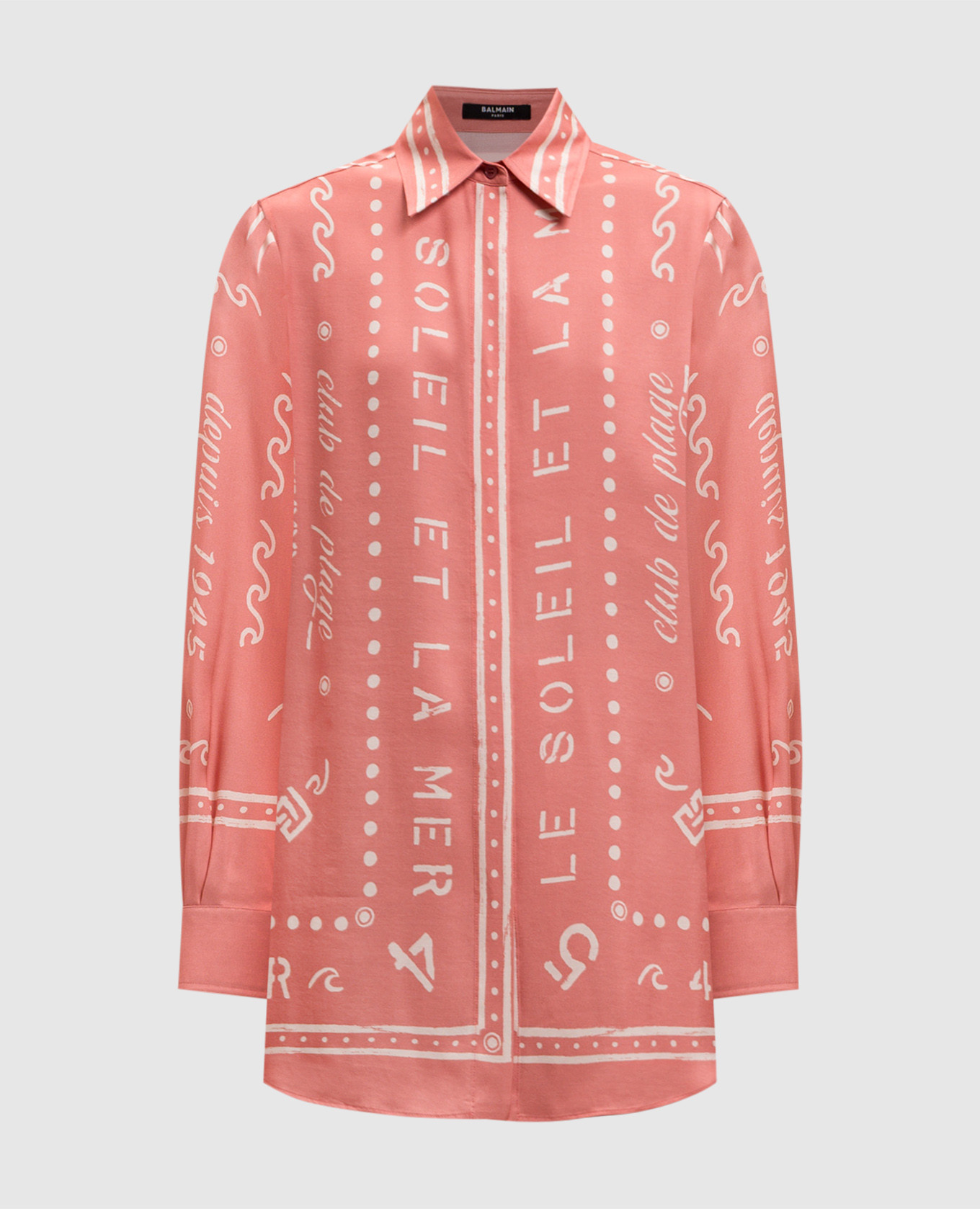 Pink blouse with branded print