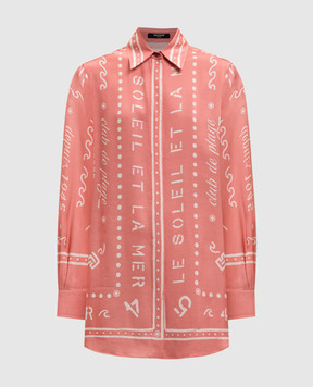 Balmain Pink blouse with branded print GF0HS435VI92