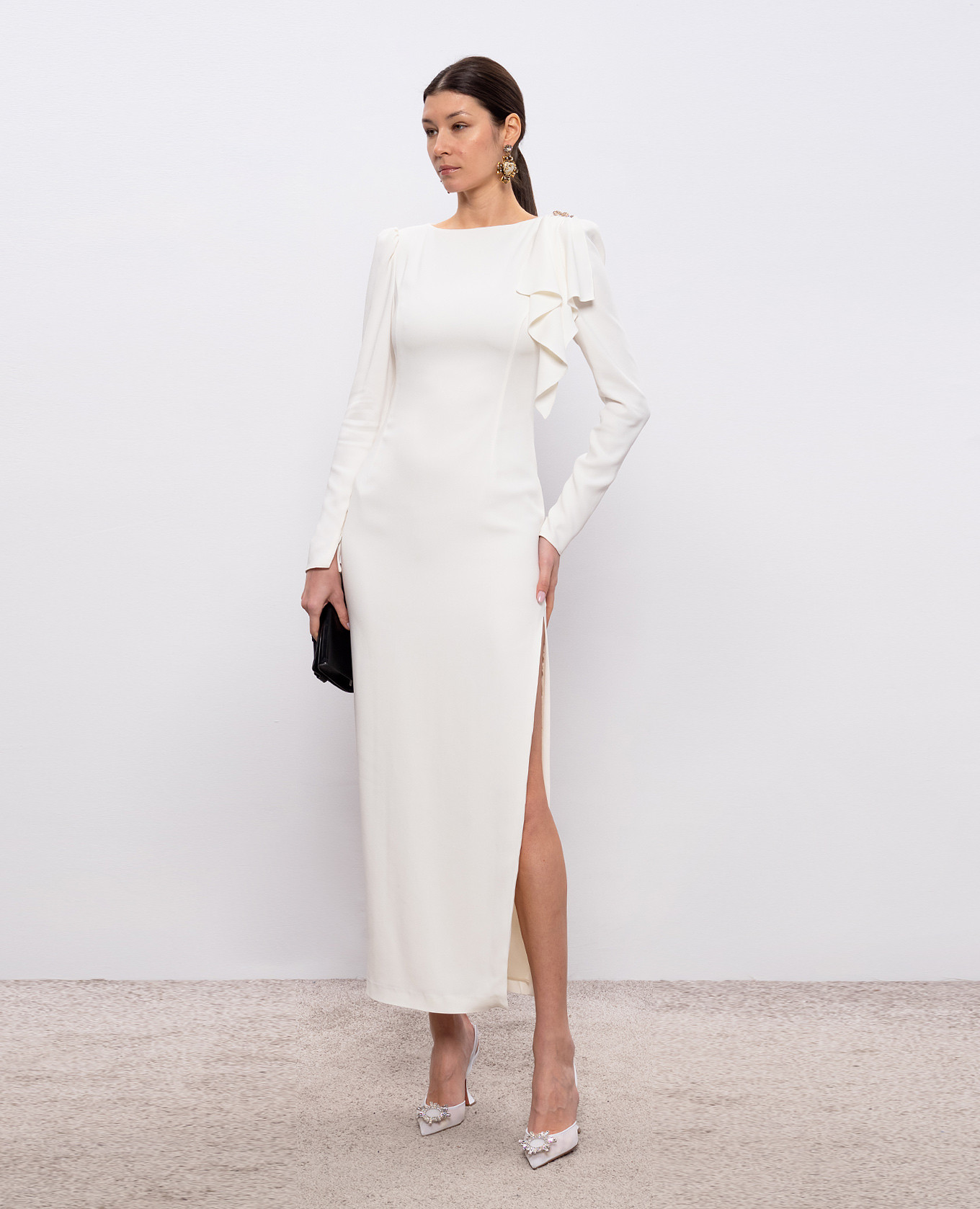 

White maxi dress with slit Alessandra Rich