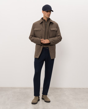 Stefano Ricci Brown wool jumper with contrast trim K303024L01F26346