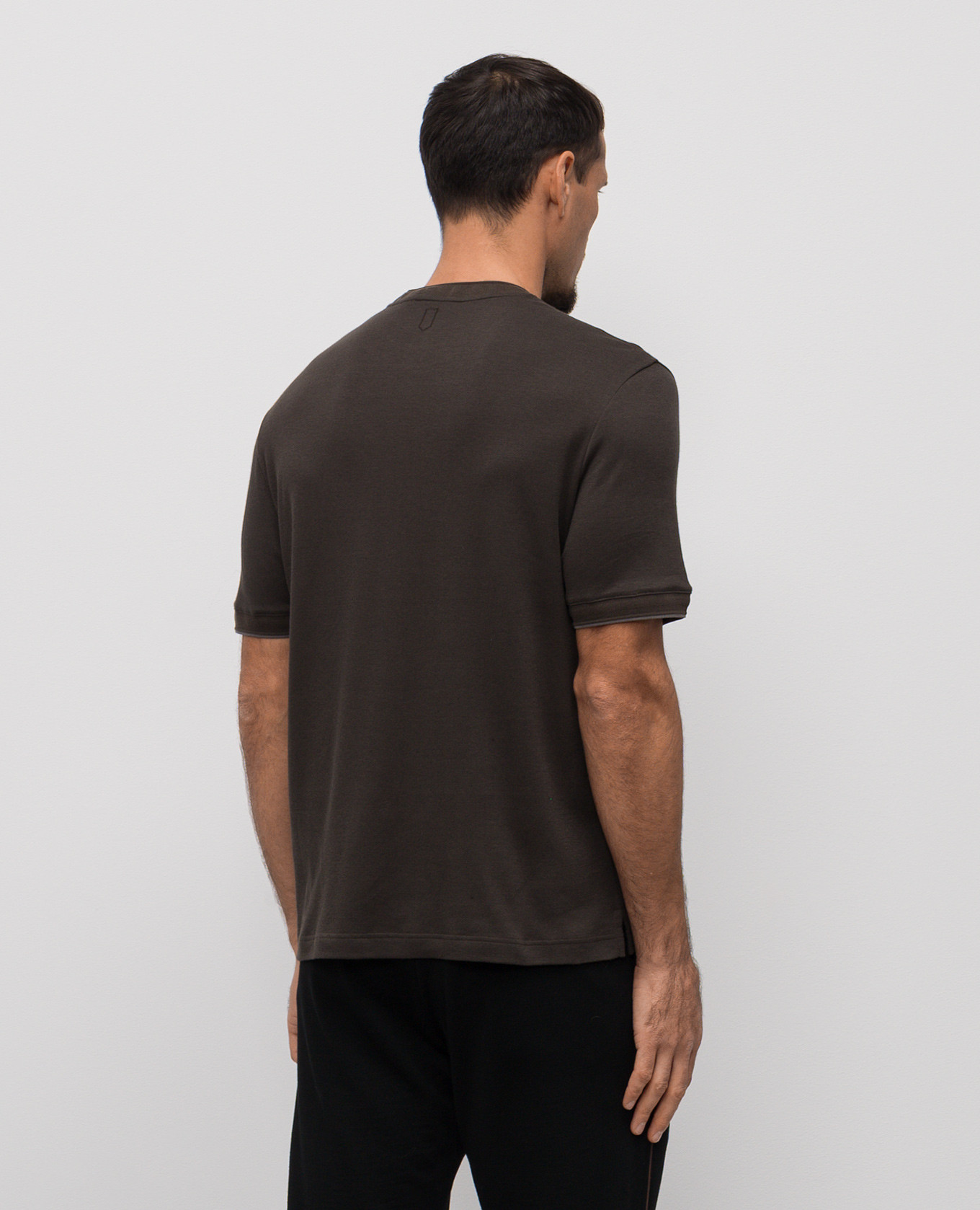 Khaki cashmere T-shirt Canali 4