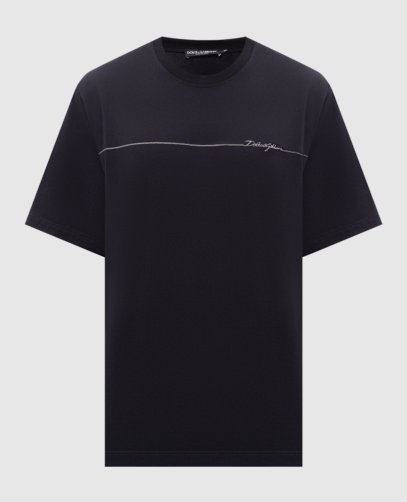 Blue T-shirt with embroidered logo