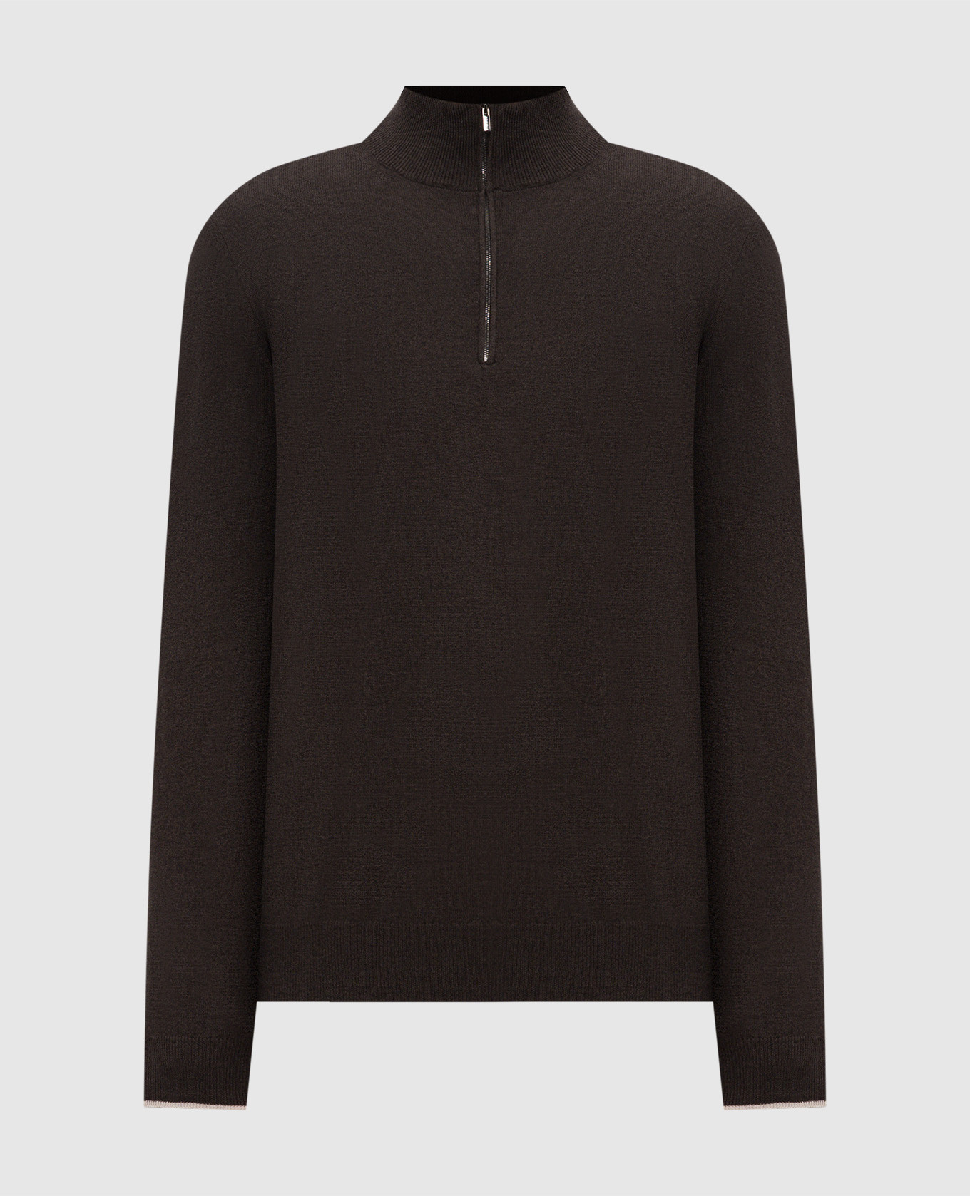 Brown wool and cashmere jumper