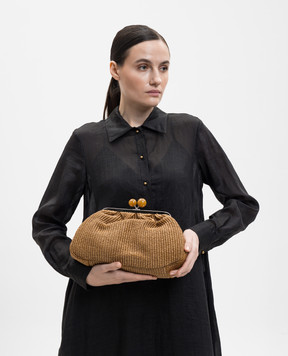Max Mara Weekend Brown Pasticcino raffia bag WKAFORTUNA