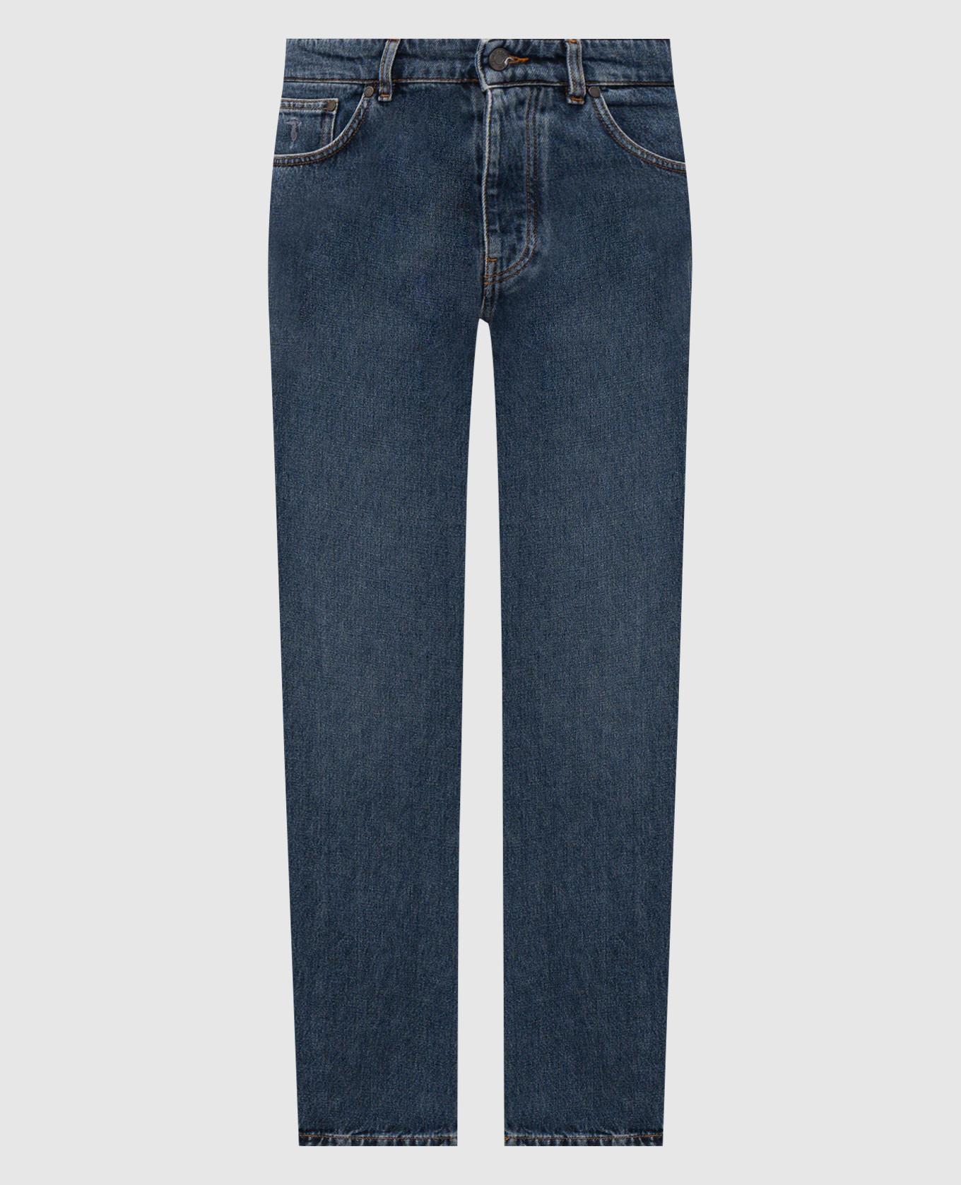 Blue jeans with embroidered emblem Trussardi