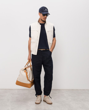 Brunello Cucinelli Blue linen pants MH255S2470