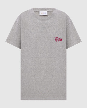 The Attico Grey melange T-shirt with embroidered logo 260WCT00353JJJ025AA
