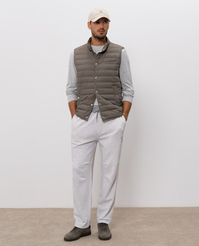 Brunello Cucinelli Grey melange longsleeve with silk MH8367433