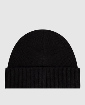 Enrico Mandelli Black cashmere hat with logo embroidery CAP7735718