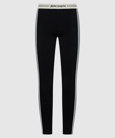 Black leggings with logo pattern