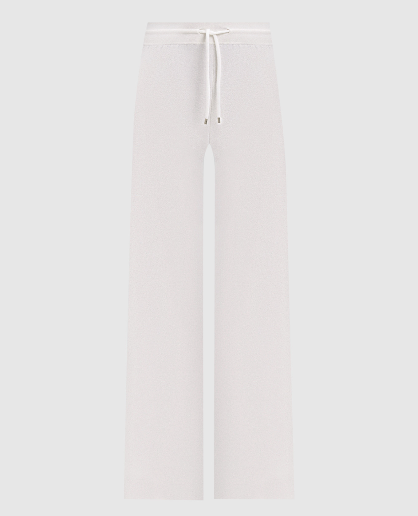 Ivory cashmere, wool and silk trousers