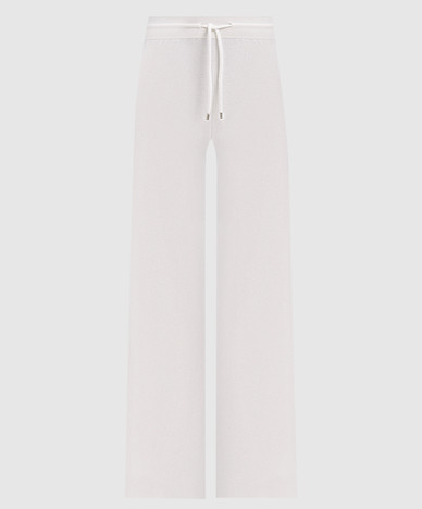 Ivory cashmere, wool and silk trousers