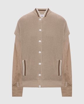 Brunello Cucinelli Beige double-layer cardigan M19759406