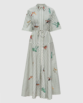 Alemais Bisou striped shirt dress with embroidery 7013D