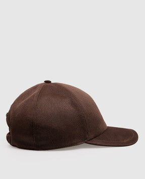 Stefano Ricci Brown cashmere and suede cap MCV63SB05EC0001T