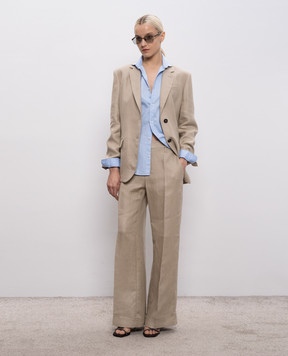Brunello Cucinelli Beige linen jacket with monil chain MH5277519