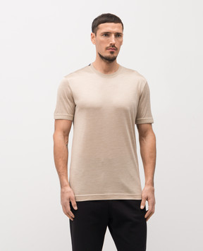 Dolce&Gabbana Beige silk T-shirt G8ST1TG7P0F