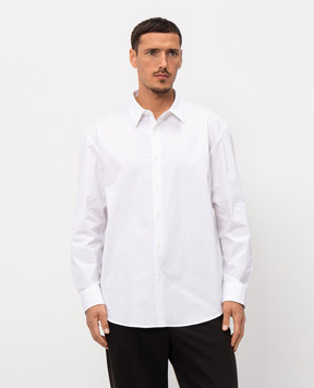 Saint Laurent White shirt with embroidered monogram logo 859779Y2N48