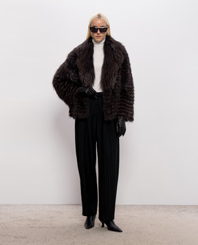 Rindi Brown fox fur jacket 033VO026