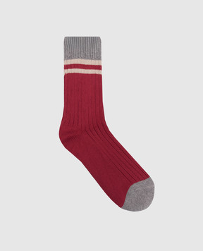 Brunello Cucinelli Burgundy socks MCS93551