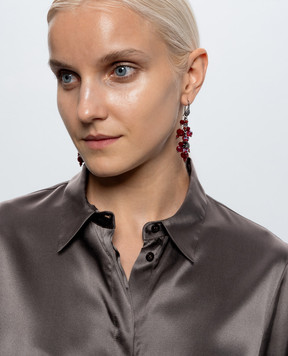 Peserico Burgundy earrings with beads E35547C0CC976
