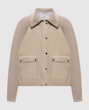Brunello Cucinelli Beige down jacket with wool and cashmere MH5257294P