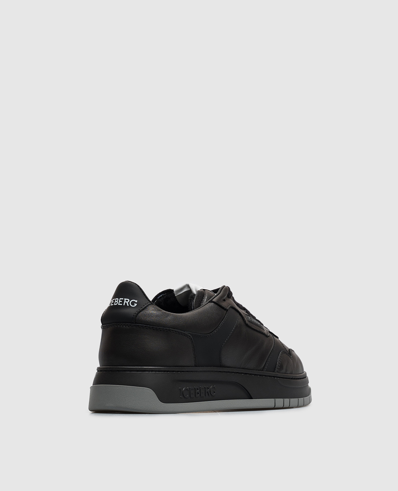 Black leather sneakers with fur trim Iceberg 3