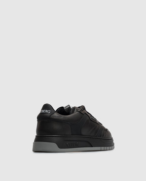 Iceberg Black leather sneakers with fur trim IU1687M