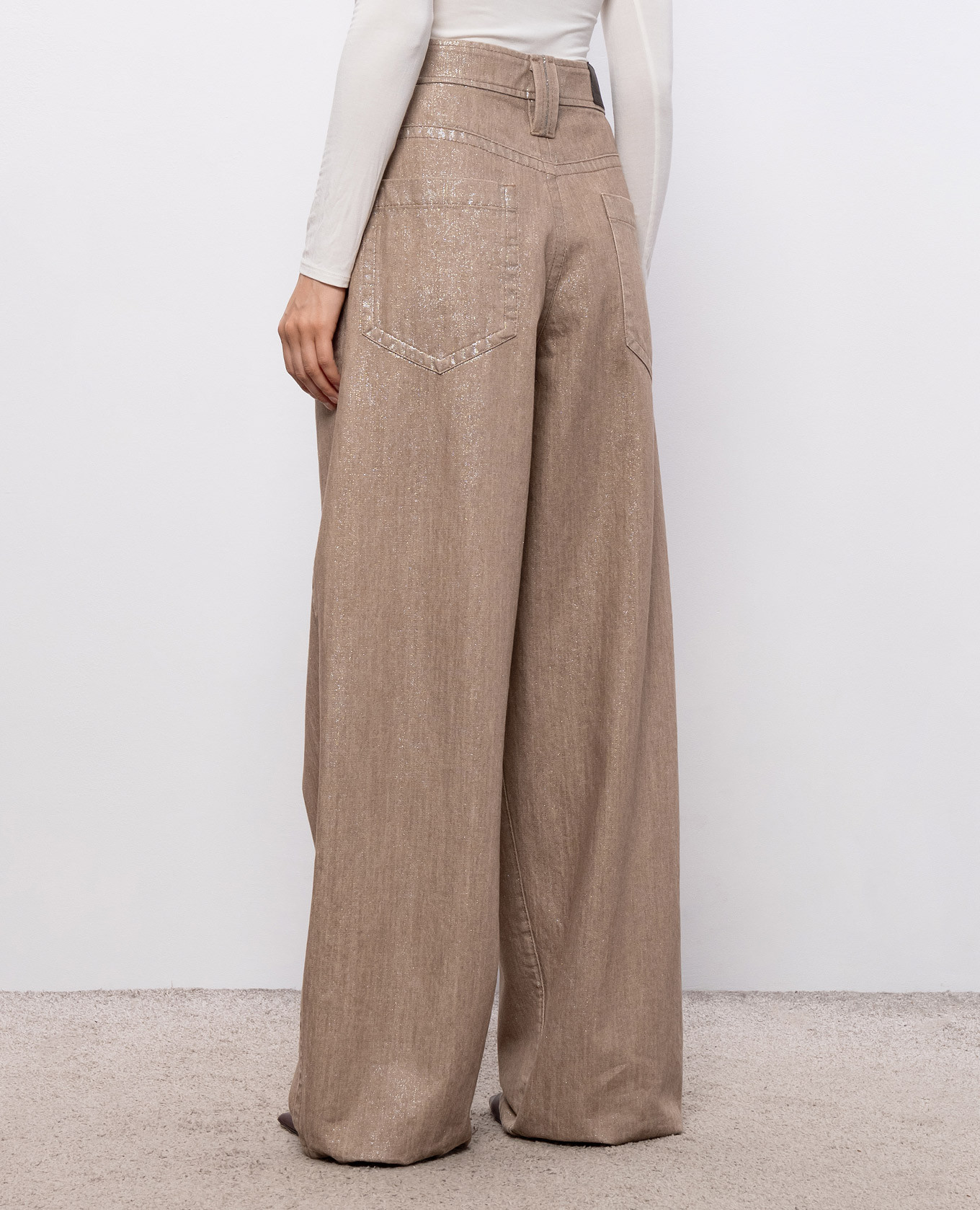 Beige jeans with lurex Brunello Cucinelli 4