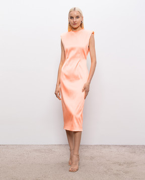 Thierry Mugler Orange dress with accent shoulders 26S1RO18415019