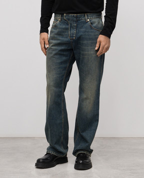 Balmain Blue jeans with a worn effect FH0MI100DG04