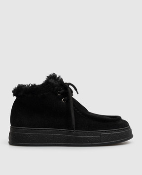AGL Giuly black suede deserts with fur GIULYWINTER