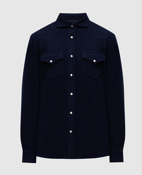 Brunello Cucinelli Blue cashmere shirt MM840KC01