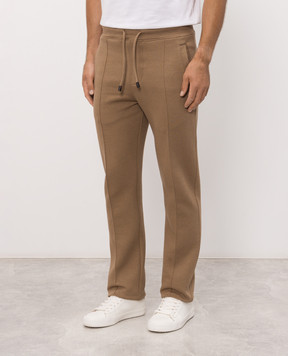 ISAIA Brown sweatpants with embroidered emblem MP0057J0411