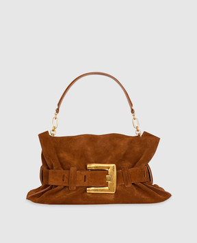 Balmain Anthem brown suede bag GN0KK990LSDD