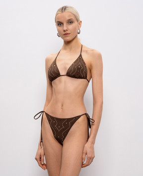 Venuja Brown swimsuit with crystals BI008A