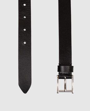 Alexander McQueen Black leather Skull belt with logo 8564671HBEE