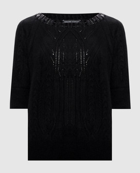 Ermanno Scervino Black cashmere sweater with short sleeves D495L325RCTZTW