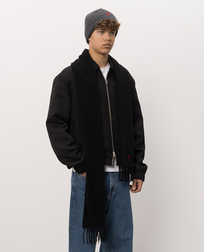 Ami Paris Black wool scarf USF705AW0047