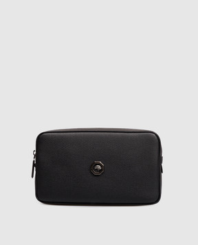 Stefano Ricci Black leather clutch with emblem PP365UMR