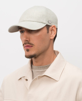 Agnona Green linen cap AK09U2XU3046