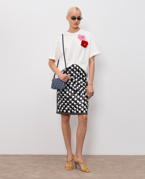 Fendi Gray skirt with branded print and applique FZS025AW4P