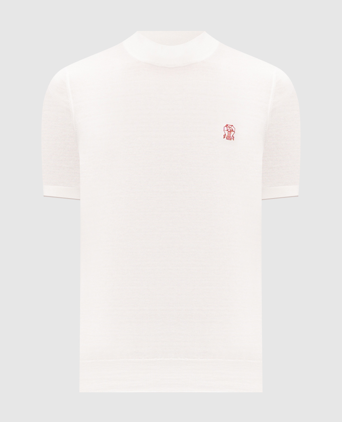 White T-shirt with embroidered emblem