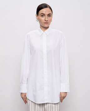 Peserico White shirt with a monil chain A0650301979