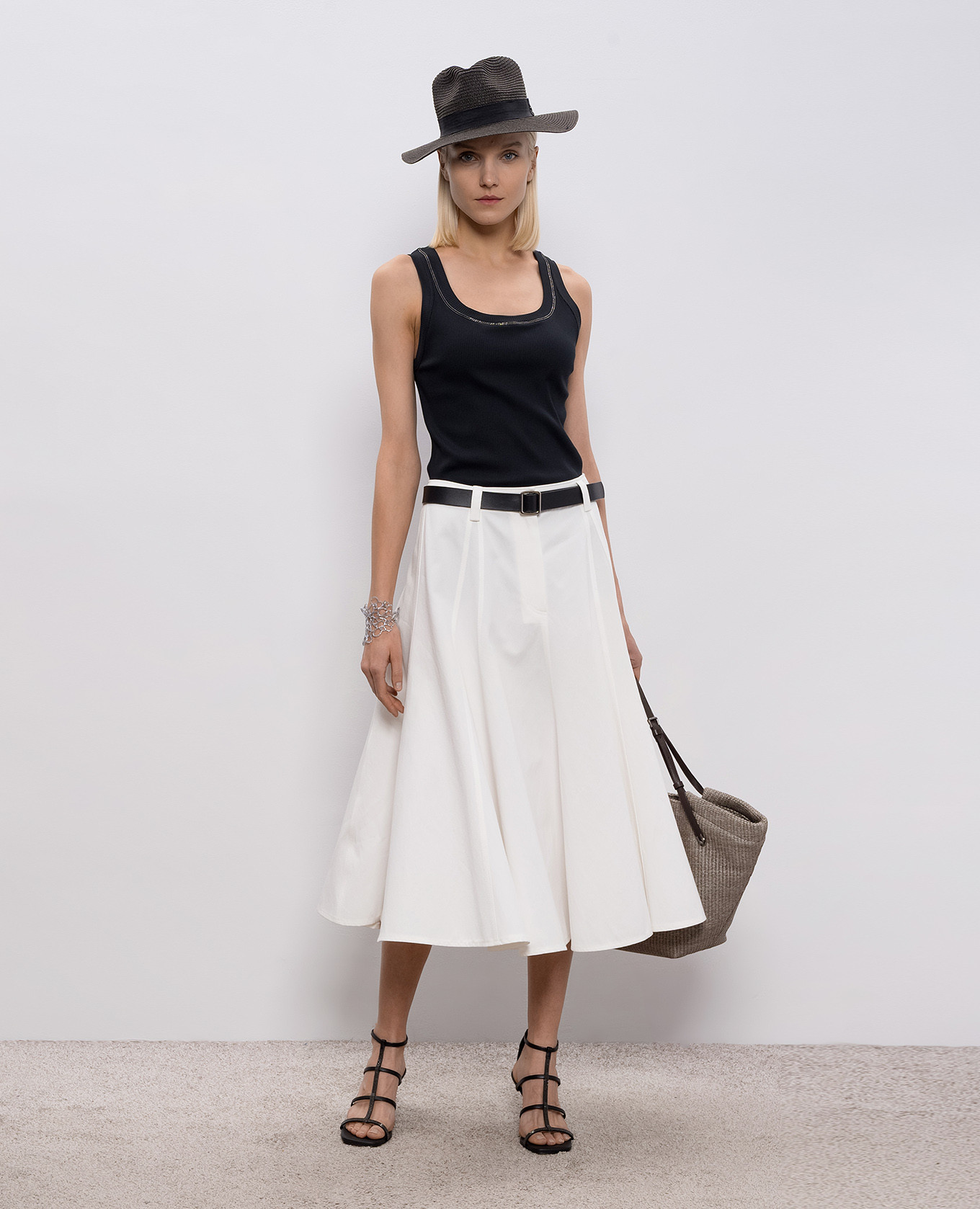 Black ribbed top with monil chain Brunello Cucinelli 2