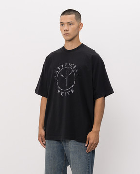 Vetements Black T-shirt with print MH27TR189Bm