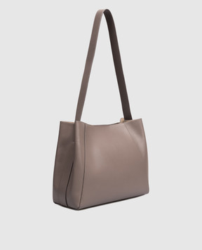 Peserico Gray leather bag with branded patch A38376C0CC759