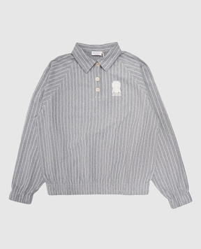 Brunello Cucinelli Children's gray sweater with polo collar BB192E455C