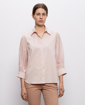Peserico Pink shirt with monil chain A06597B8928